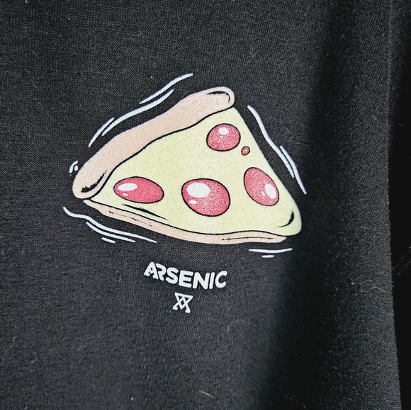 ARSENIC | "Lazy Life" skelton pizza pullover hoodie - Picture 2 of 7